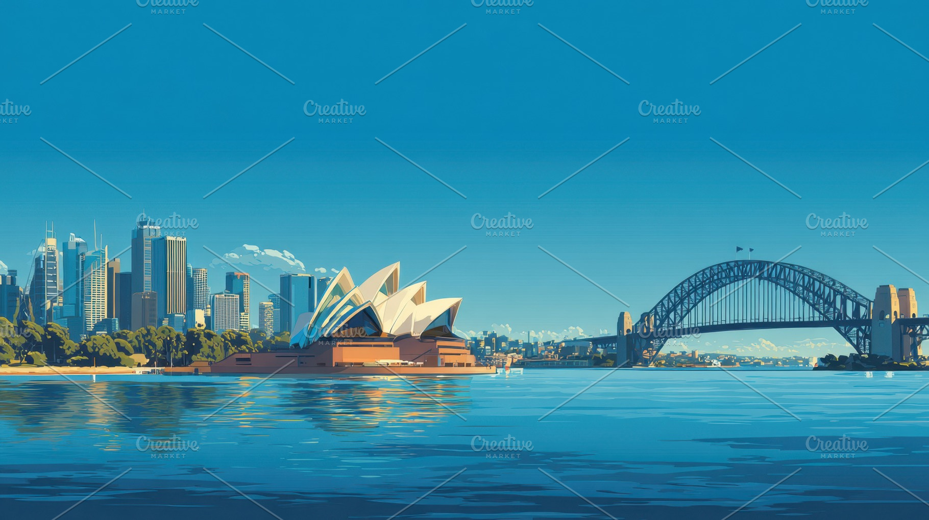 City skyline with famous landmarks, a Photo by Beautiful things
