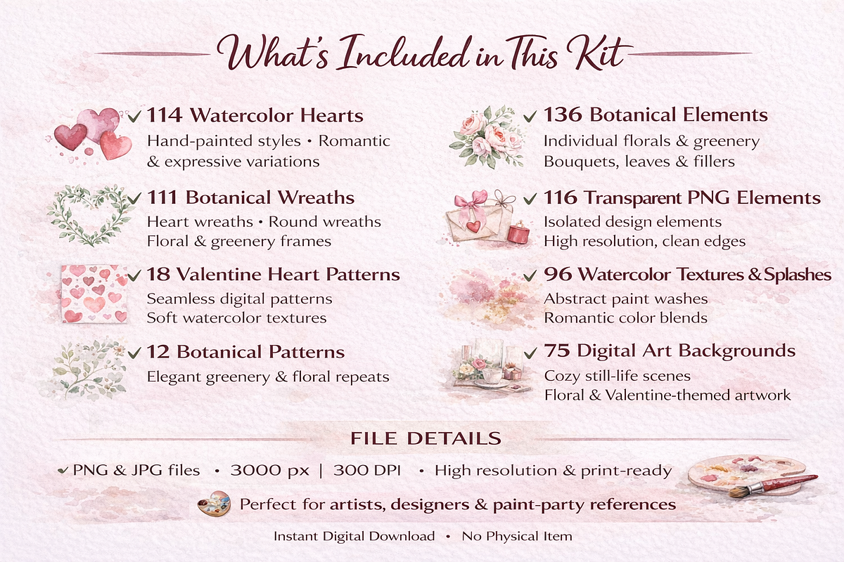 Valentine Scene Builder Kit, a Seasonal Illustration by Daffodil Dream Studio (Photo 2 of 11)