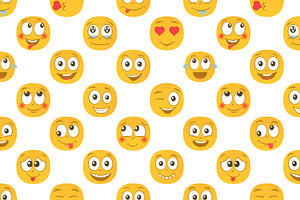 Cartoon emoji seamless pattern, a Decorative Illustration by Yayasya