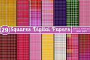 Squares Digital Papers, a Pattern Graphic by SinaCreation (Thumbnail 1 of 5)