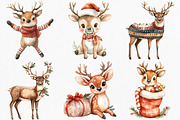 Watercolor Reindeer Christmas, an Illustration by Canvas Craft (Thumbnail 3 of 8)