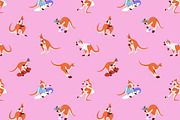 Cute kangaroo set + seamless pattern, an Animal Illustration by PaperTrident (Thumbnail 14 of 15)