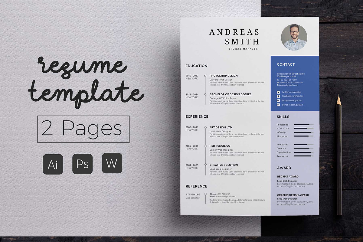 Cover Letter & Resume Template, a Resume Template by Hito Graphic (Photo 1 of 8)