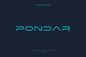 Pondar - Modern Futuristic Typeface, a Sans Serif Font by Letterna