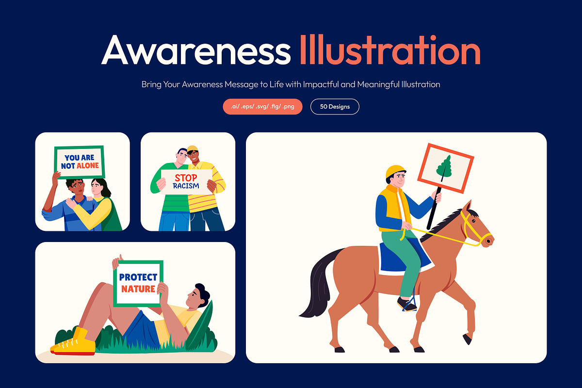 Awareness Illustration Art Set, an Education Illustration by Creative Stall (Photo 1 of 9)