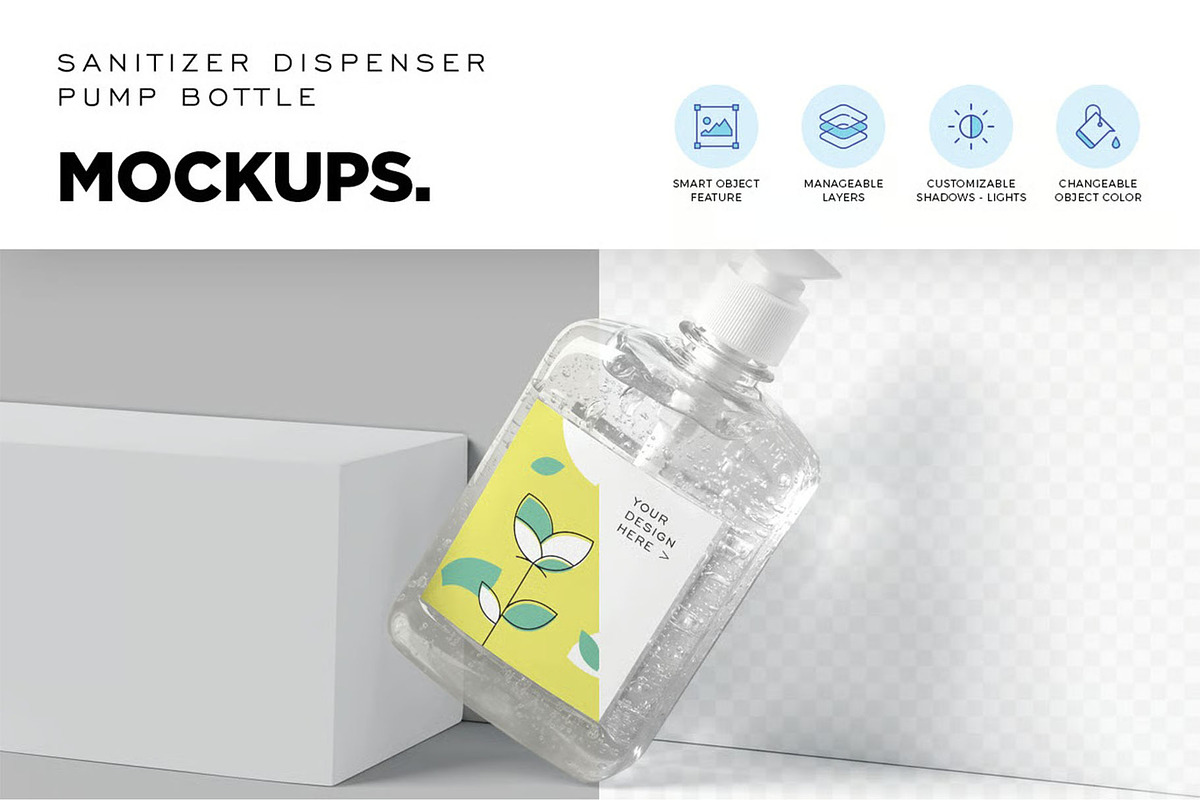 Dispenser Pump Bottle Mockups, a Product Mockup by megostudi0 (Photo 4 of 6)