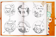 6 pcs Travel date headers, an Illustration by Kate Snitser (Thumbnail 2 of 5)