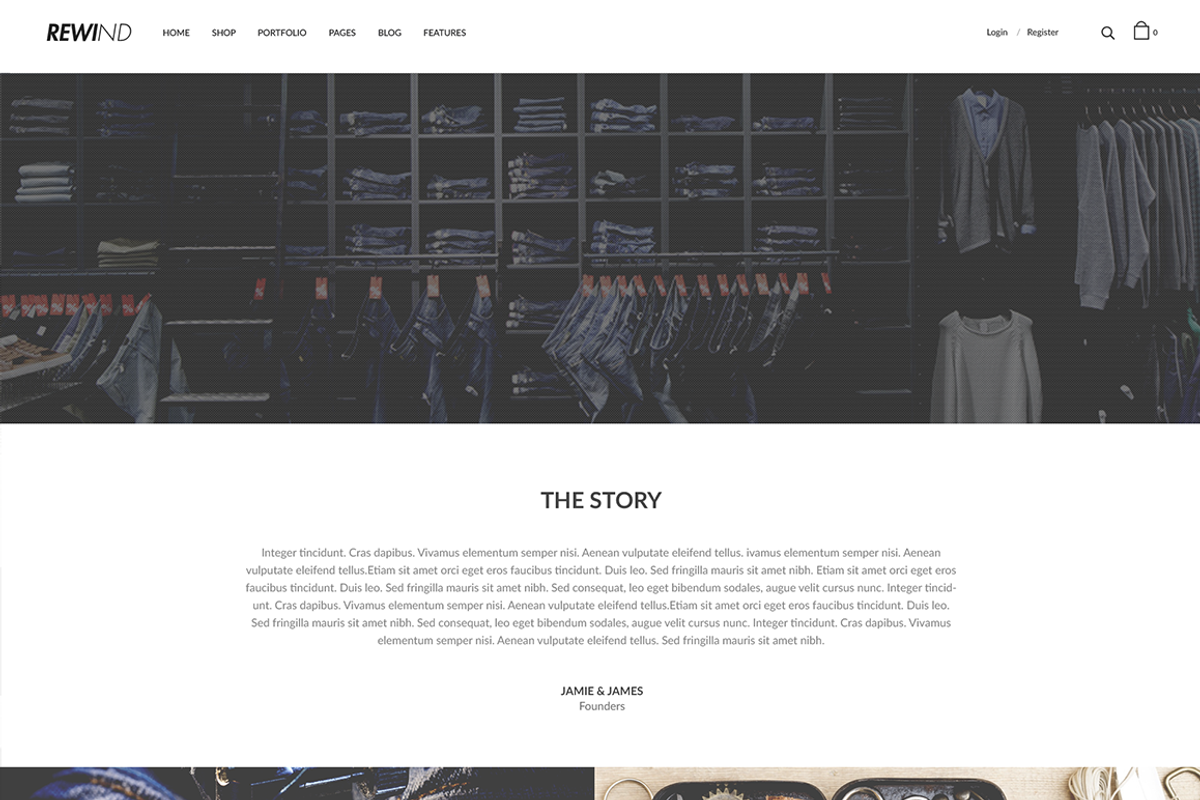 Rewind-eCommerce Fashion Bootstrap, a Bootstrap Template by IwThemes (Photo 8 of 8)