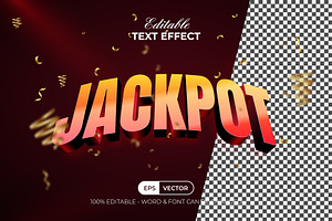 3D Jackpot Text Effect Curved Style