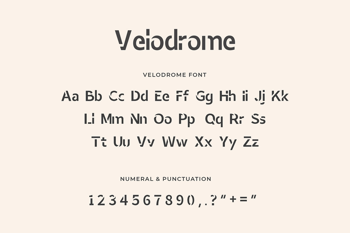 Velodrome Display Font preview 3