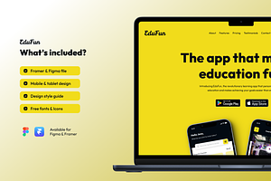 EduFun Framer Template, a Landing Page Template by Nara Collective