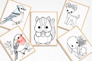 Cute forest animals Clipart, an Illustration by DreamArtGraphic (Thumbnail 4 of 8)