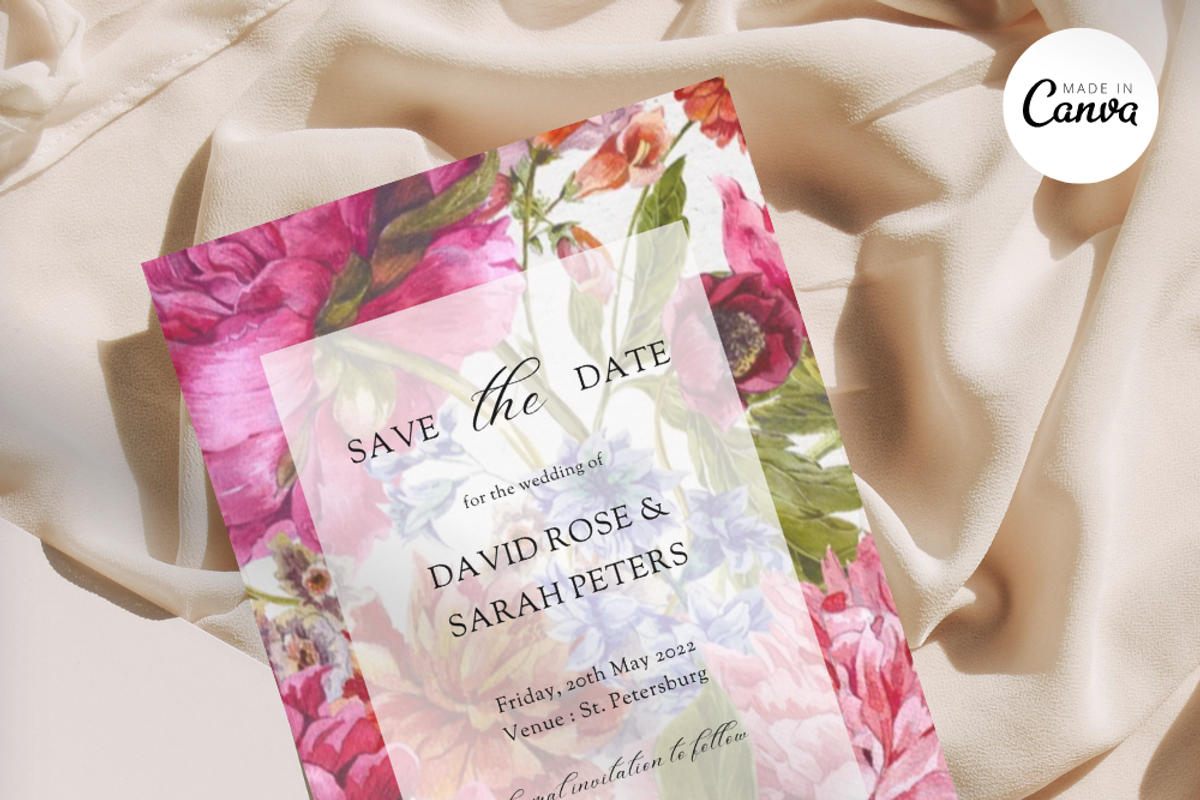 Minimalist Floral Wedding Invite -F5, an Invitation Template by YeeqsWedding (Photo 6 of 9)