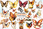 Watercolor Fall Butterfly Garden Cli, an Animal Illustration by Canvas Craft (Thumbnail 1 of 3)