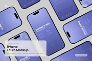iPhone 17 Pro Mockup, an iPhone Mockup by Toasin Studio (Thumbnail 1 of 7)