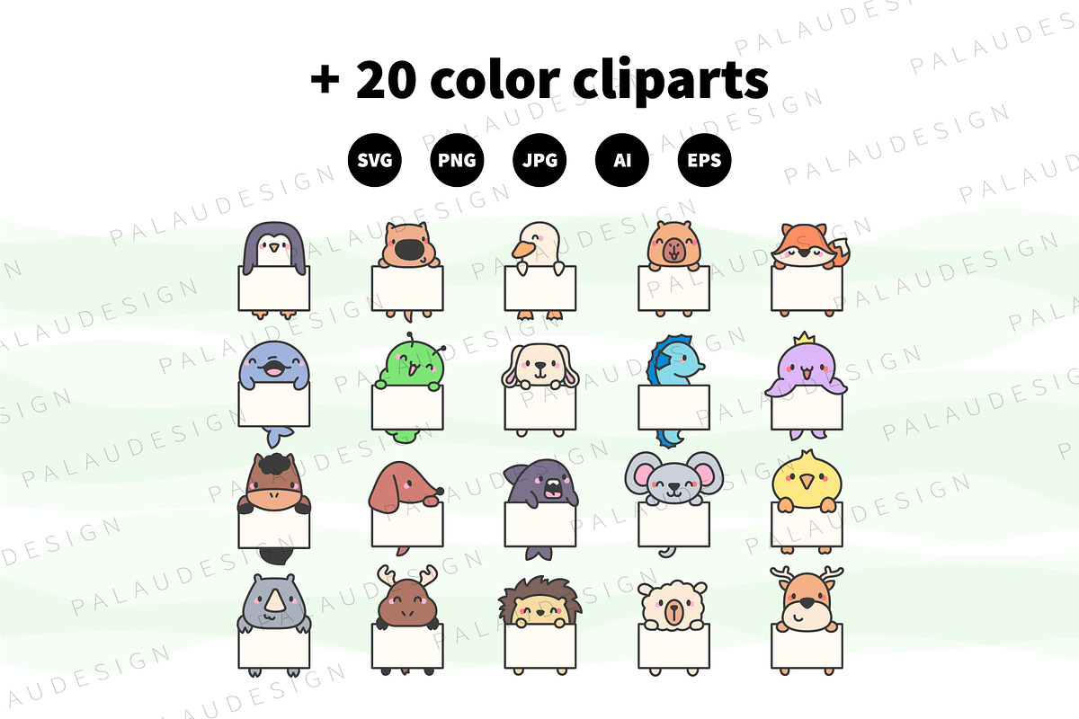 Animals Holding Signs Clipart Set, an Animal Illustration by Palau (Photo 10 of 12)