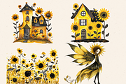 SUNFLOWER FOREST FAIRY CLIPART PACK, a Person Illustration by Daring Digies (Thumbnail 3 of 7)