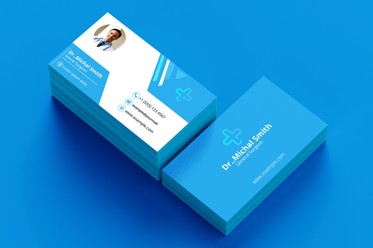 Minimalist Medical Business Card, a Business Card Template by microtasker