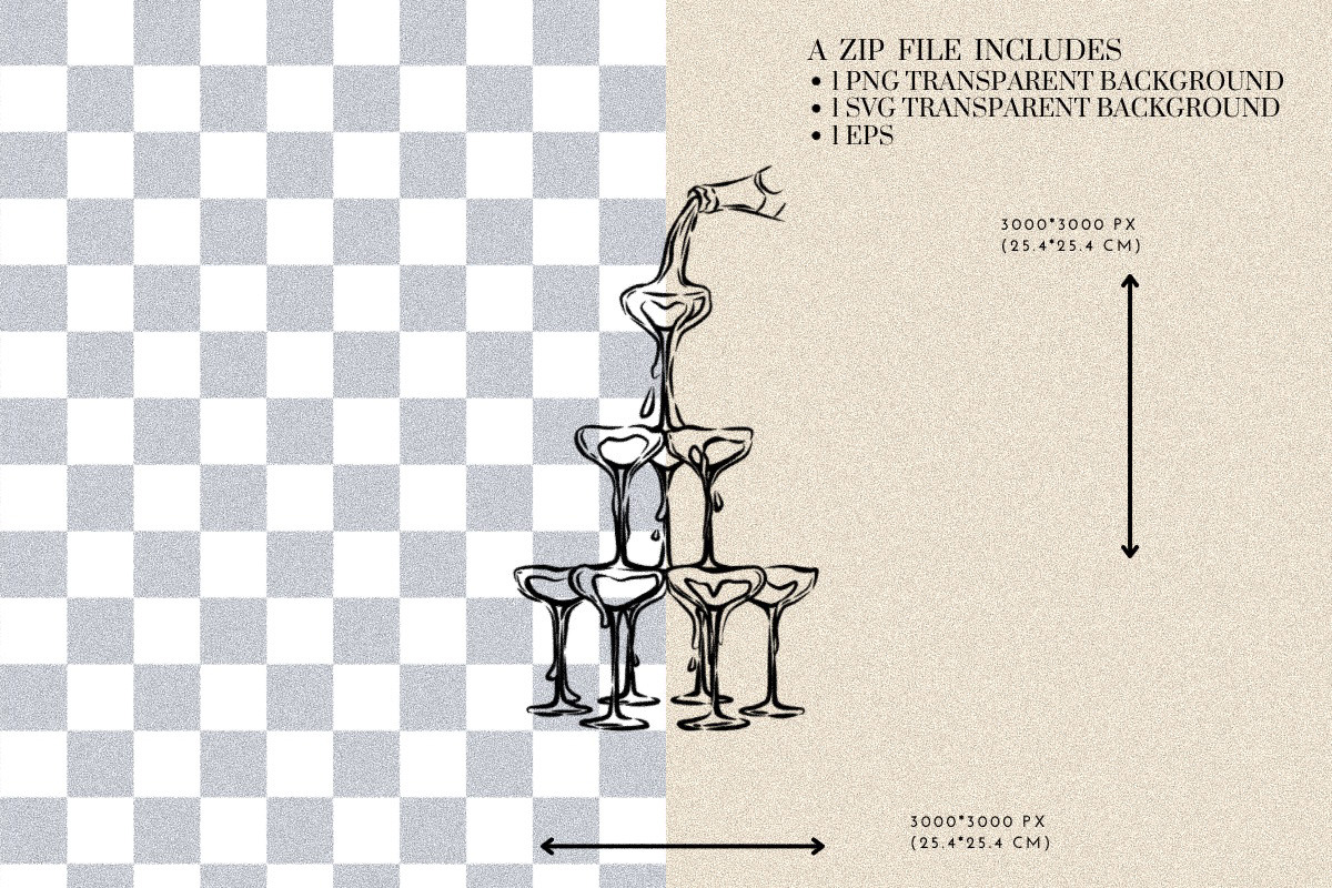 Champagne Glass Tower Pyramid Glass, an Illustration by CraftingOnSunday (Photo 2 of 4)