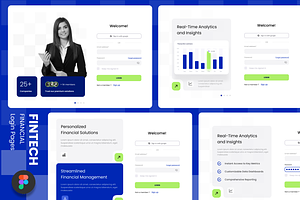 Fintech dashboard login screens, a Landing Page Template by anchor_point_heshan