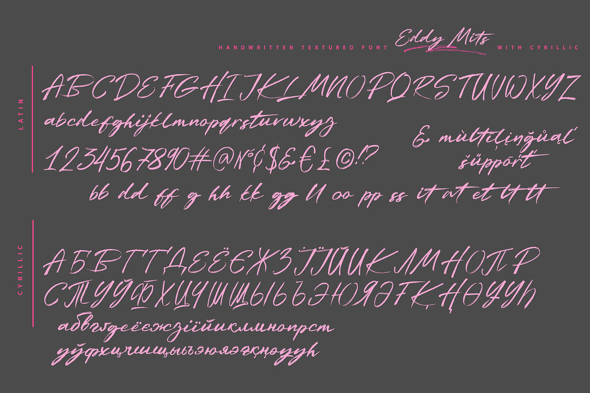 Eddy Mits Cyrillic Textured Font, a Script Font by IraDvilyuk (Photo 10 of 11)