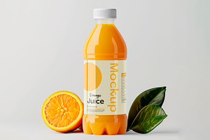 Orange Juice Bottle, a Product Mockup by OneVectorStock