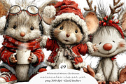 Whimsical Mouse Christmas Clipart, an Illustration by SinaCreation (Thumbnail 1 of 11)