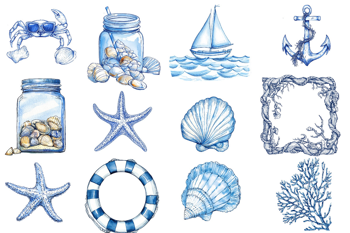 Summer Coastal Sublimation Clipart, an Illustration by Designworld (Photo 2 of 5)