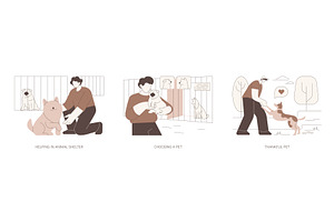 Adopting a pet isolated cartoon, a Person Illustration by Visual Generation