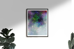 Galaxy Space Glitter Digital Paper