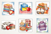 Cozy Back To School Postage Stamp, an Illustration by RobertsArt (Thumbnail 3 of 5)
