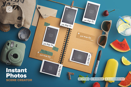 Instant Photos Scene Creator, a Product Mockup by Custom Scene