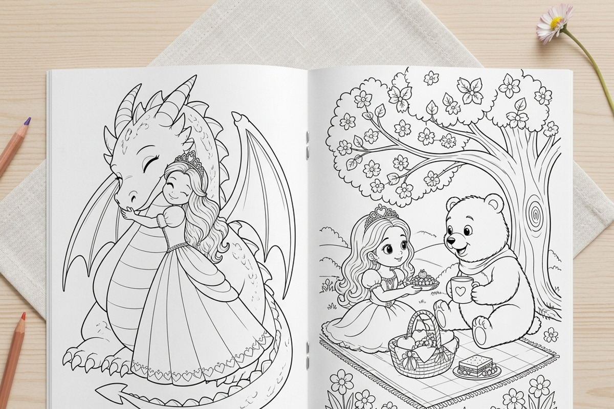 Magical Princess Coloring Book Vol25, a Person Illustration by ikarifq shop (Photo 4 of 7)
