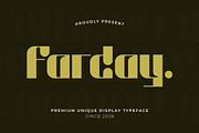 Farday – Unique Display Font, a Sans Serif Font by Artiveko (Thumbnail 1 of 7)