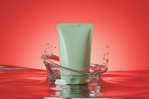 Cosmetic tube with water splash, a Beauty & Fashion Photo by Salman Shop