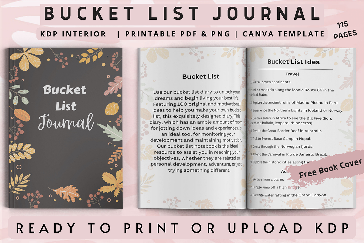 Bucket List Journal | KDP Interior, a Print Template by Book2bees (Photo 1 of 5)
