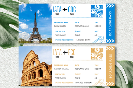 Editable Boarding Pass Template