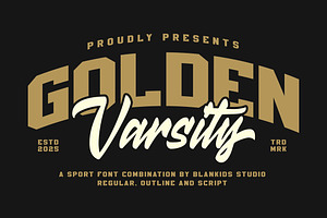 Golden Varsity a College Duo Font, a Slab Serif Font by Blankids Studio