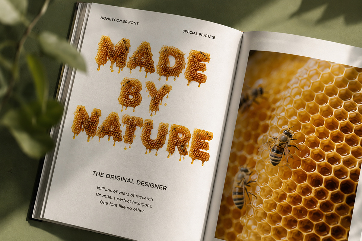 Honeycombs Font, a Sans Serif Font by Handmadefont (Photo 4 of 15)