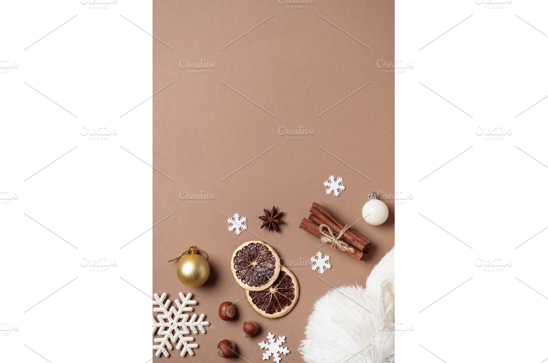 Winter flat lay background. Mocha, a Holiday Photo by Nadia-nb