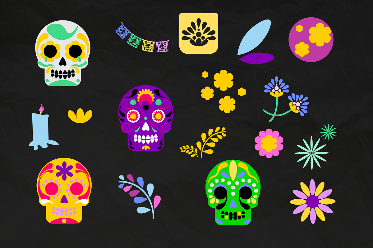 Dia De Los Muertos Vector Elements, an Object Graphic by WildGallant Graphics (Photo 2 of 3)