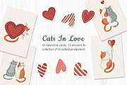 Cats In Love., a Seasonal Illustration by Iryna Mel (Thumbnail 1 of 8)