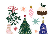 Christmas hand drawn clipart, a Seasonal Illustration by Katie Lisker (Thumbnail 2 of 2)