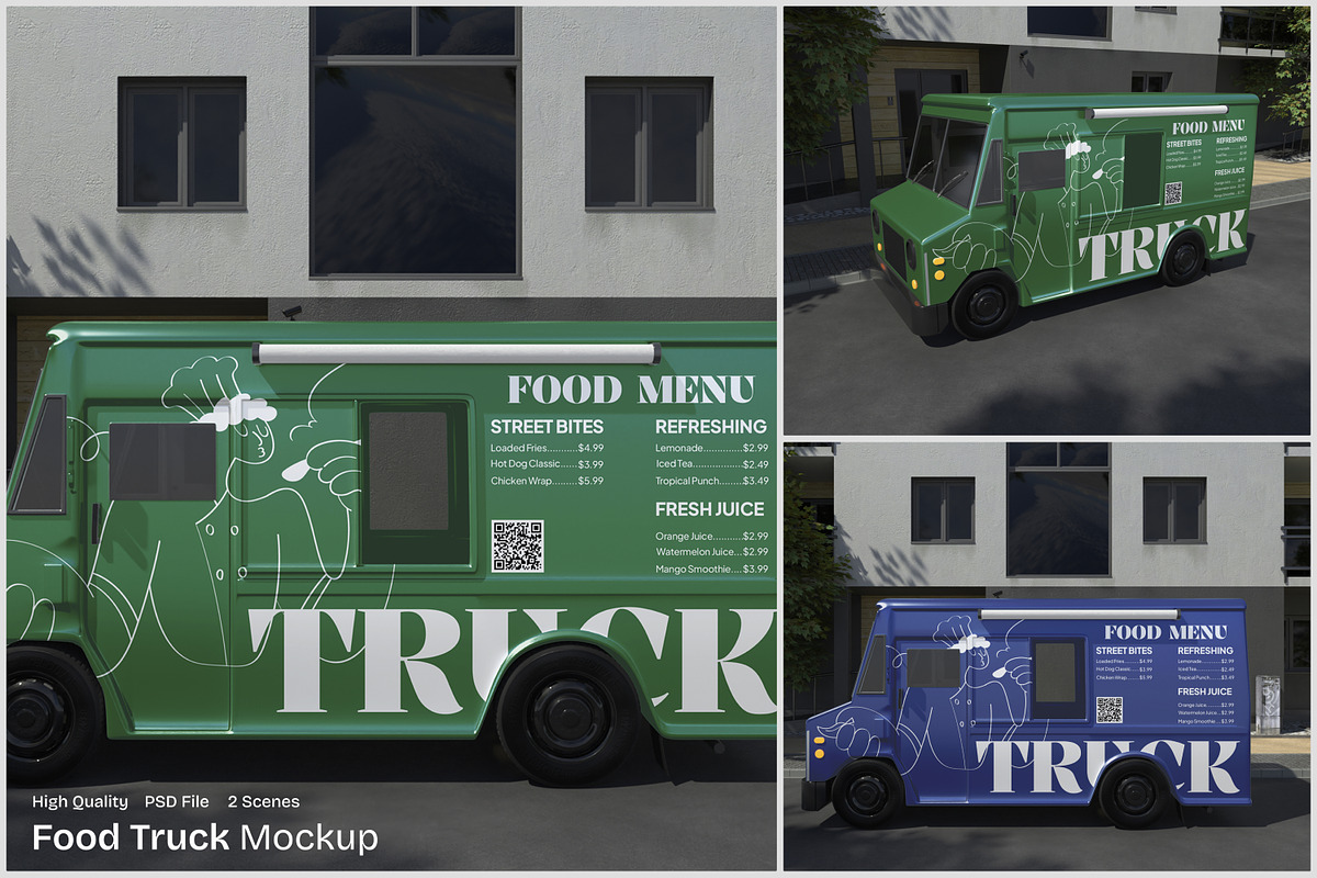 Food Truck Mockup, an Advertising Mockup by Unerispace (Photo 1 of 5)