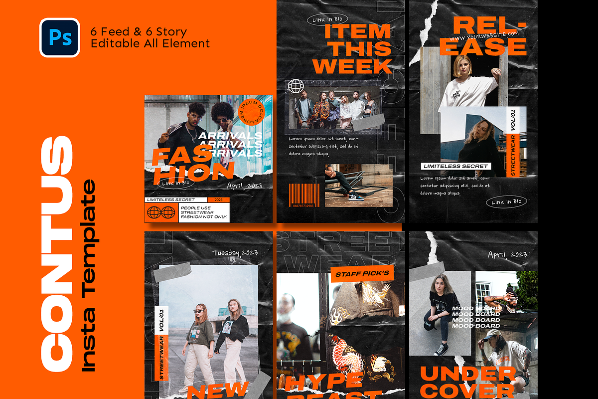Contus Hypebeast Instagram Template, a Social Media Template by Shinra Labs (Photo 1 of 5)