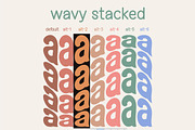 Awesome Wavy Stacked - Wave Display, a Handwritten Font by MaxArt Foundry (Thumbnail 2 of 11)