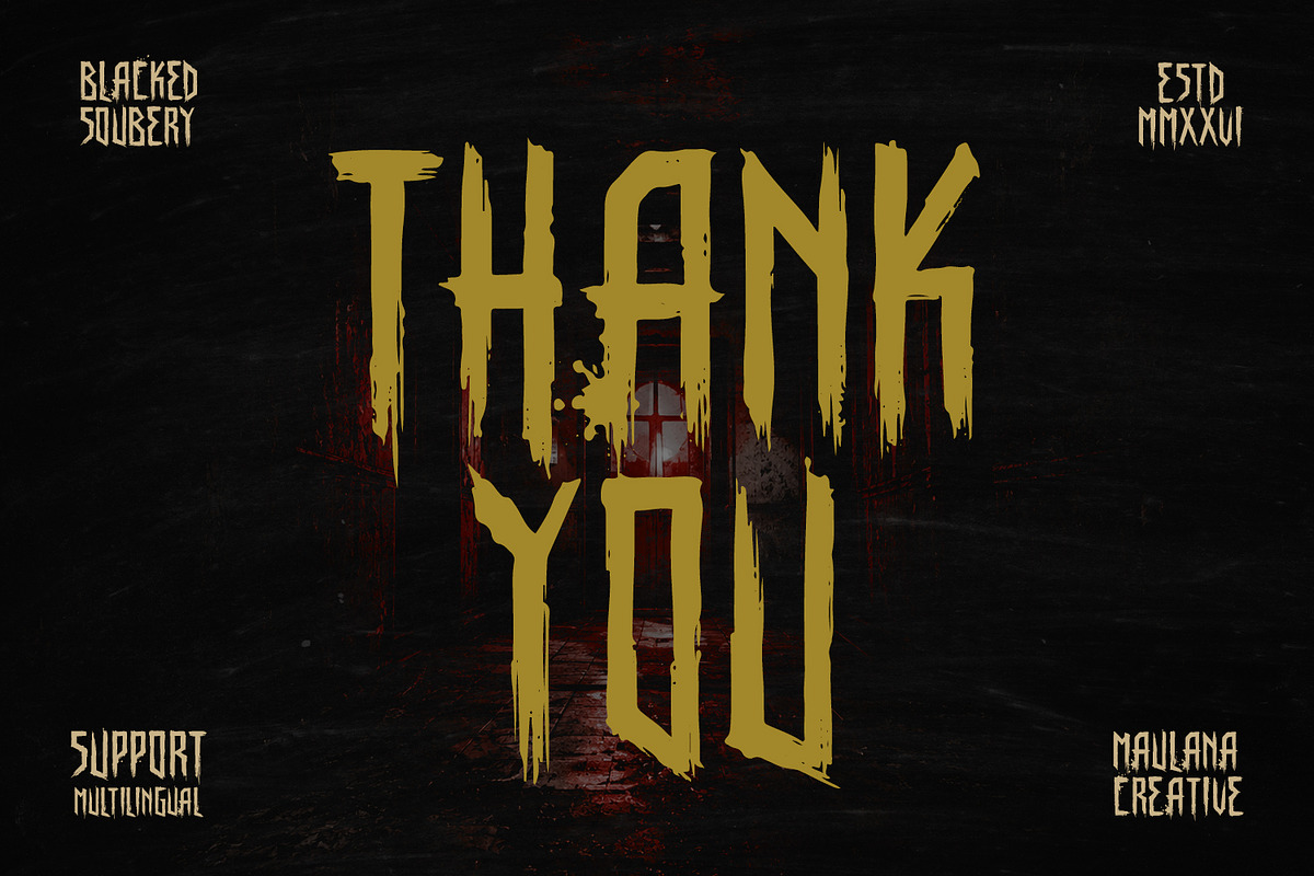 Blacked Soubery Horror Font Spooky, a Handwritten Font by Maulana Creative (Photo 7 of 7)