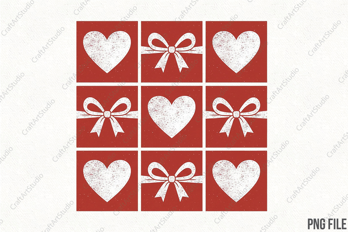 Retro Checkered Valentines PNG, an Illustration by CraftArtStudio (Photo 1 of 4)