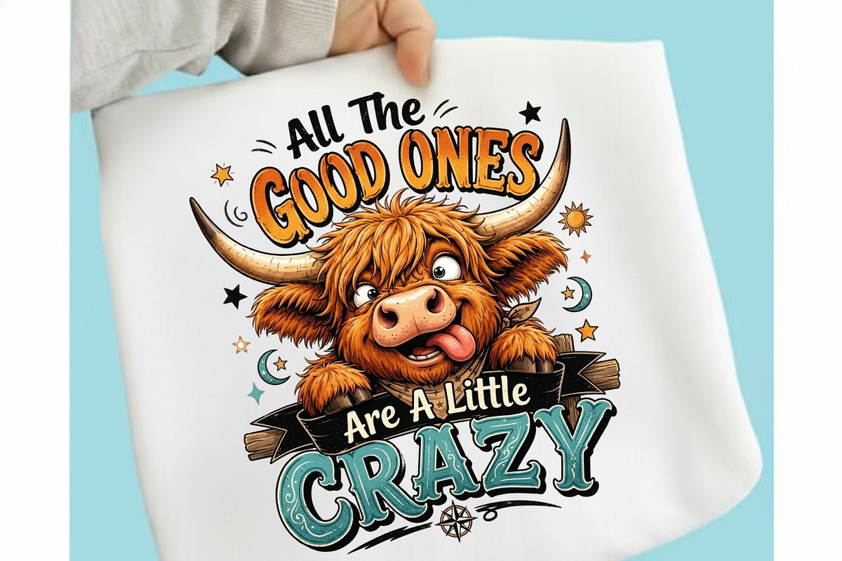 Funny Crazy Highland Cow Sarcastic, a Seasonal Illustration by designcity5 (Photo 1 of 4)