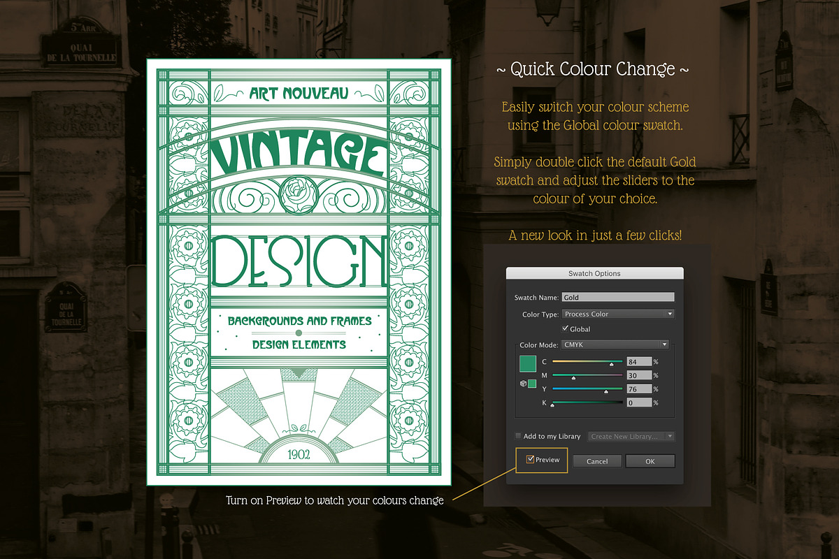 Art Nouveau Backgrounds and Frames, a Decorative Illustration by Wingsart Studio (Photo 8 of 8)